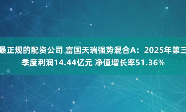 最正规的配资公司 富国天瑞强势混合A：2025年第三季度利润14.44亿元 净值增长率51.36%